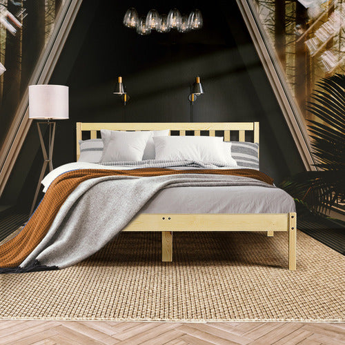 BRAXTON HOME NATURAL HAMILTON PINE WOOD PLATFORM BED