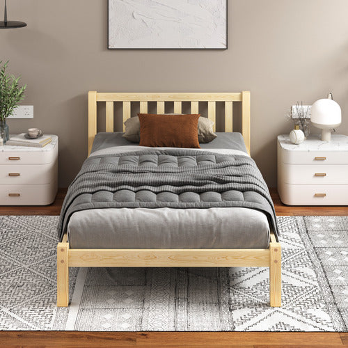 HOXTON ROOM NATURAL HAZEL PINE WOOD BED FRAME