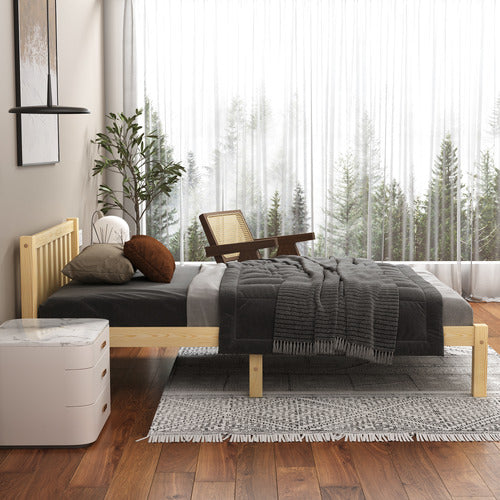 HOXTON ROOM NATURAL HAZEL PINE WOOD BED FRAME