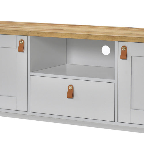 LUNA CO. 180CM NATURAL & LIGHT GREY LEIV TV UNIT