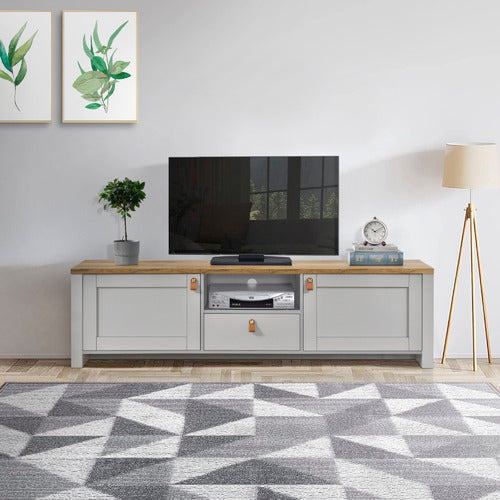 LUNA CO. 180CM NATURAL & LIGHT GREY LEIV TV UNIT