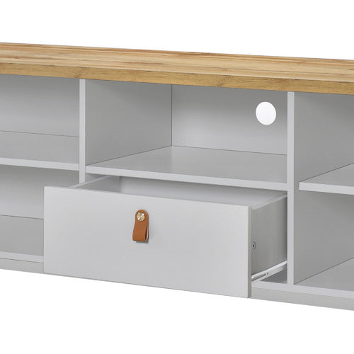 LUNA CO. 180CM NATURAL & LIGHT GREY LEIV TV UNIT