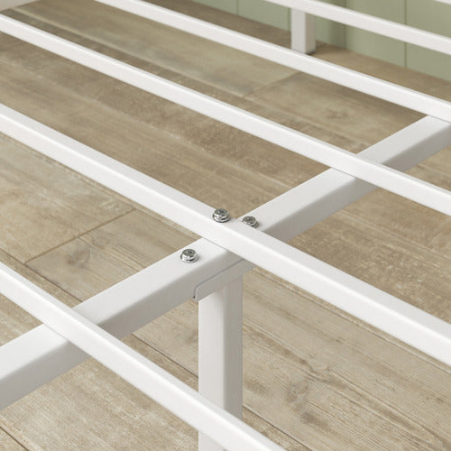 STUDIO HOME NATURAL & WHITE CIRIA METAL & BAMBOO BED