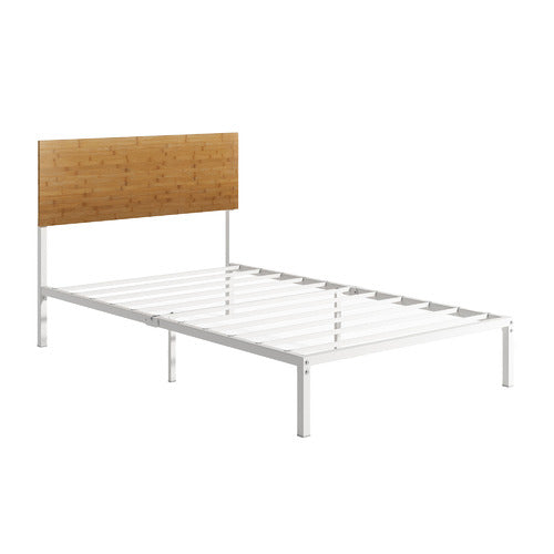 STUDIO HOME NATURAL & WHITE CIRIA METAL & BAMBOO BED
