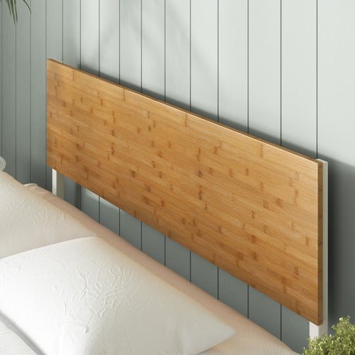 STUDIO HOME NATURAL & WHITE CIRIA METAL & BAMBOO BED
