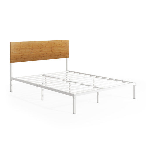 STUDIO HOME NATURAL & WHITE CIRIA METAL & BAMBOO BED