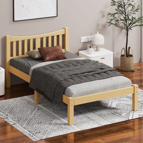 HOXTON ROOM NATURAL CARMILLA PINE WOOD BED FRAME