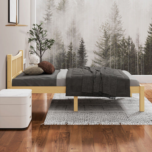 HOXTON ROOM NATURAL CARMILLA PINE WOOD BED FRAME