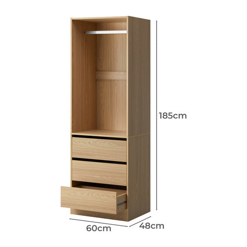 LIVING FUSION NATURAL CASSANDRA 3 DRAWER WARDROBE
