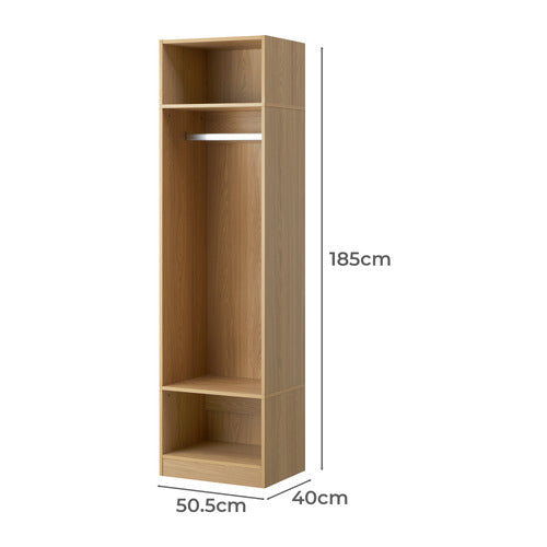 LIVING FUSION NATURAL CASSANDRA 3 SHELF & HANGING WARDROBE