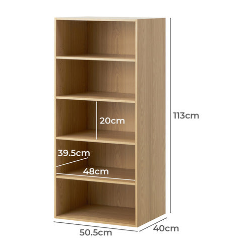 LIVING FUSION NATURAL CASSANDRA 5 SHELF WARDROBE