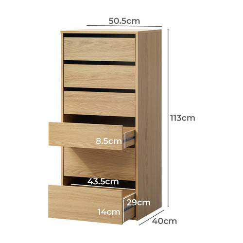 LIVING FUSION NATURAL CASSANDRA 6 DRAWER WARDROBE