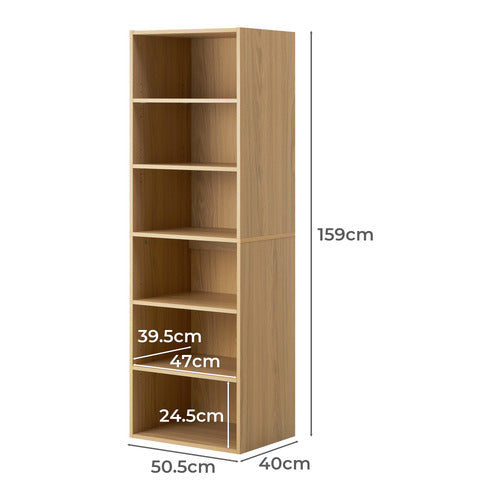 LIVING FUSION NATURAL CASSANDRA 6 SHELF WARDROBE