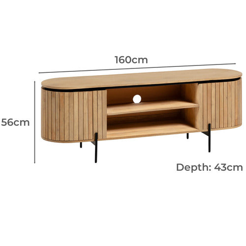 LINEA FURNITURE NATURAL GRETA MANGO WOOD ENTERTAINMENT UNIT