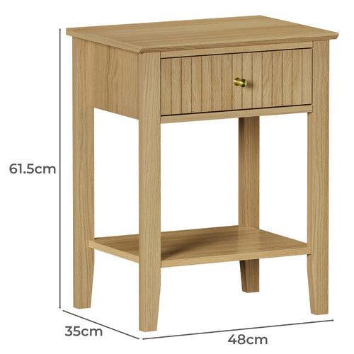 LIVING FUSION NATURAL HILDA BEDSIDE TABLE