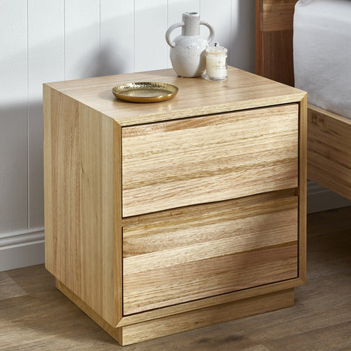 EVERGREEN HOME NATURAL KAYSON MESSMATE TIMBER BEDSIDE TABLE