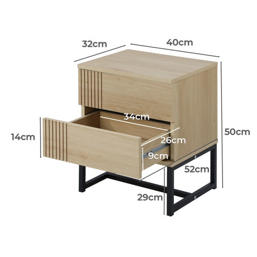 LIVING FUSION NATURAL MICHAELA BEDSIDE TABLE
