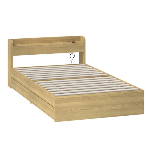 LIVING FUSION NATURAL CASSANDRA BED WITH USB PORT & DRAWERS