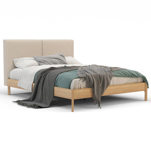 RAWSON & CO NATURAL TROLIG FABRIC & WOODEN BED FRAME