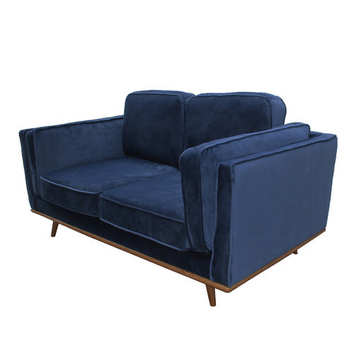 SOUTHERN STYLERS NAVY BROOKLYN 2 SEATER VELVET SOFA