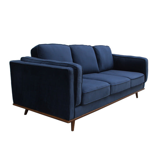 SOUTHERN STYLERS NAVY BROOKLYN 3 SEATER VELVET SOFA