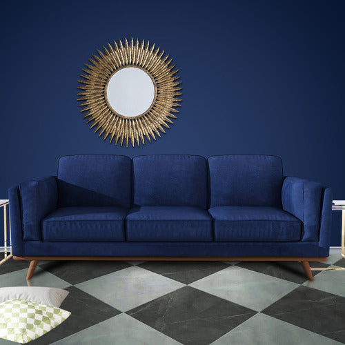 SOUTHERN STYLERS NAVY BROOKLYN 3 SEATER VELVET SOFA