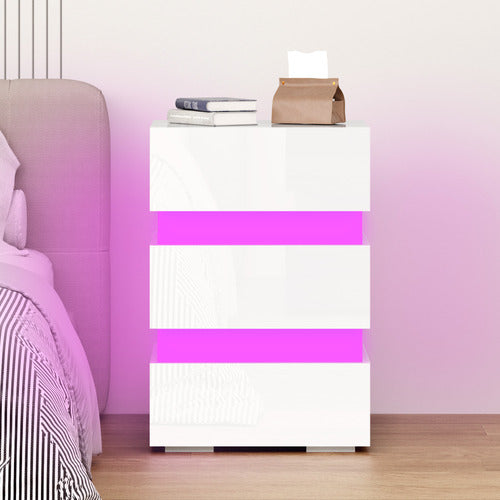 HOXTON ROOM NAZIR 3 DRAWER BEDSIDE TABLE WITH LED LIGHTS