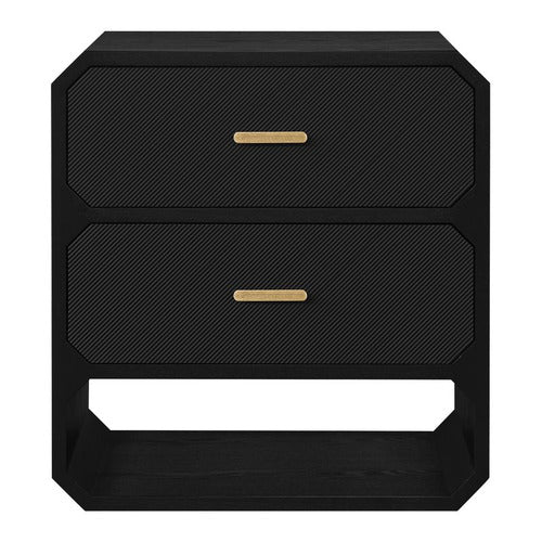 REXINGTON HOME NELSON 2 DRAWER & SHELF BEDSIDE TABLE
