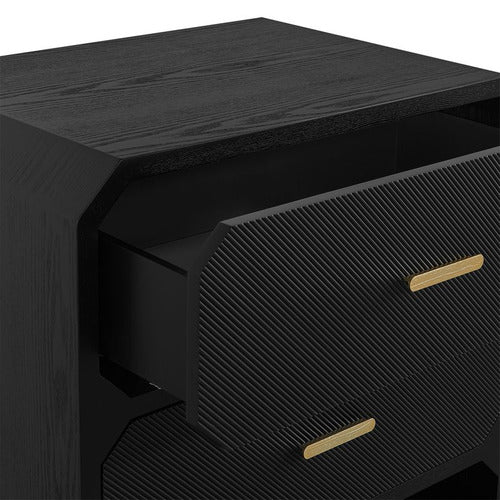 REXINGTON HOME NELSON 2 DRAWER & SHELF BEDSIDE TABLE