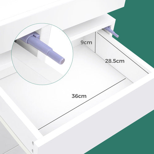 HOXTON ROOM NIGEL 3 DRAWER BEDSIDE TABLE WITH LED LIGHT