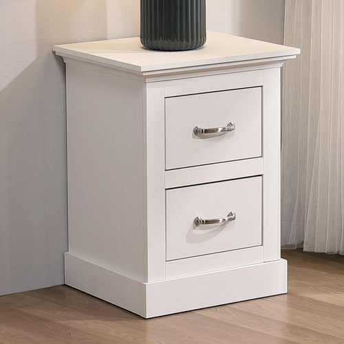CAPE FURNITURE NOELLE 2 DRAWER BEDSIDE TABLE