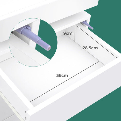 HOXTON ROOM NOLEN 2 DRAWER BEDSIDE TABLE WITH LED LIGHT