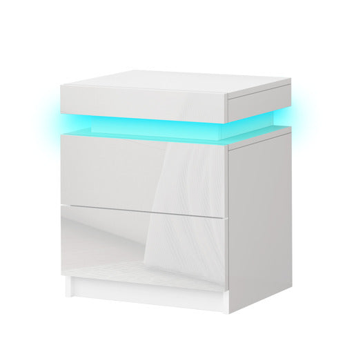 HOXTON ROOM NOLEN 2 DRAWER BEDSIDE TABLE WITH LED LIGHT