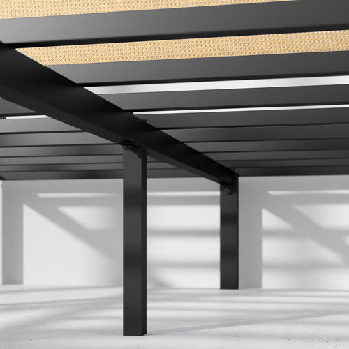 STUDIO HOME LUNAR RATTAN & METAL BED FRAME