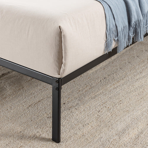 STUDIO HOME LUNAR RATTAN & METAL BED FRAME