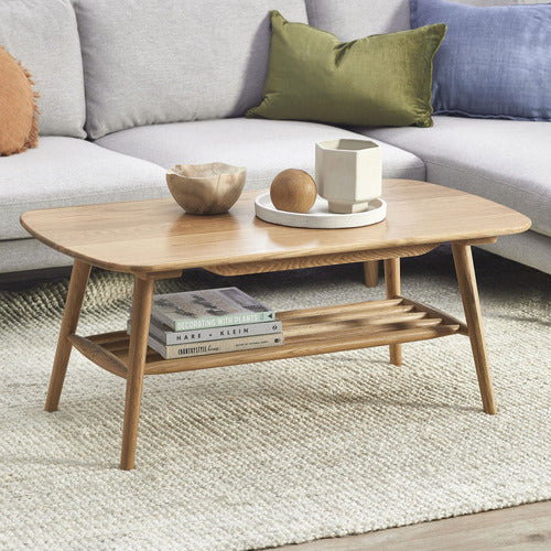 OSCAR OAK COFFEE TABLE WITH SHELF
