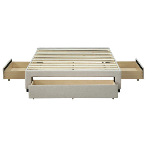 WESTERN DESIGNS OAT WHITE FOREST HILL QUEEN BED WITH UNDERBED DRAWERS