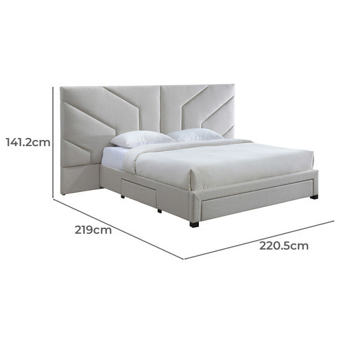 WESTERN DESIGNS OAT WHITE SPRING QUEEN BED FRAME