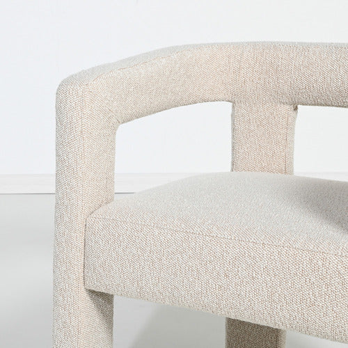 BROOKLYN AND BELLA OATMEAL SIMONE UPHOLSTERED ARMCHAIR