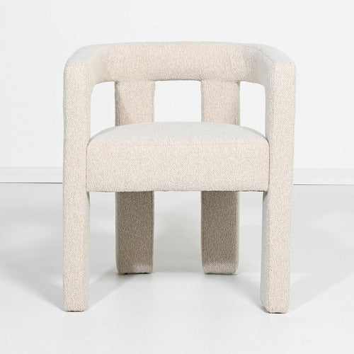 BROOKLYN AND BELLA OATMEAL SIMONE UPHOLSTERED ARMCHAIR