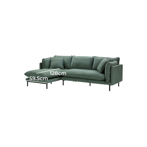 OCEAN GREEN BELLAMY 3 SEATER SOFA WITH CHAISE