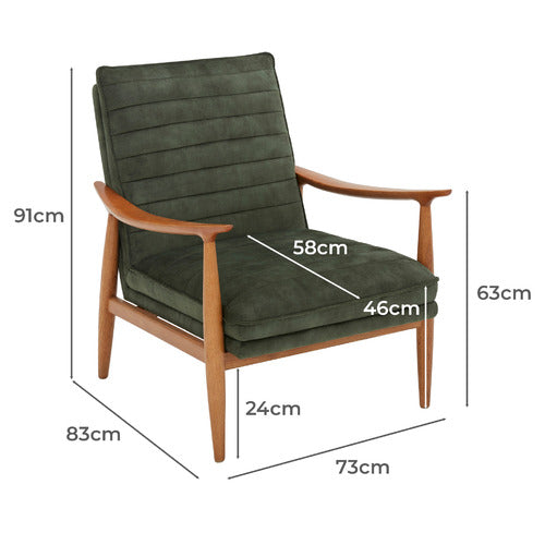 OLIVE GREEN ALDRIC VELVET ARMCHAIR