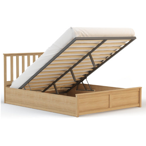 RAWSON & CO OLSEN PINE WOOD GAS LIFT STORAGE BED FRAME