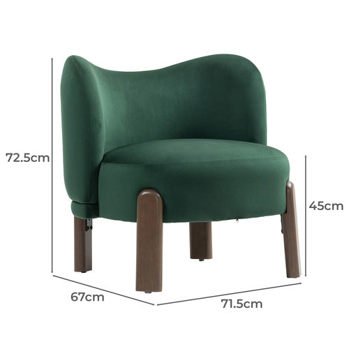 EVIE HOME ORION VELVET ACCENT CHAIR