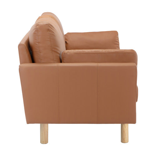 TAN OSLO 3 SEATER UPHOLSTERED SOFA