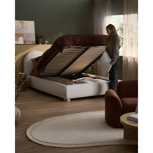 PALOMA BOUCLE GAS LIFT STORAGE BED