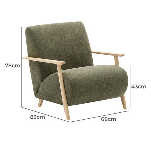 LINEA FURNITURE PAQUIN PINE WOOD ARMCHAIR
