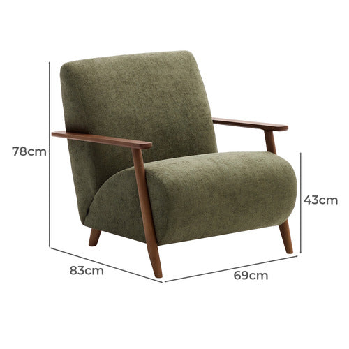 LINEA FURNITURE PAQUIN PINE WOOD ARMCHAIR