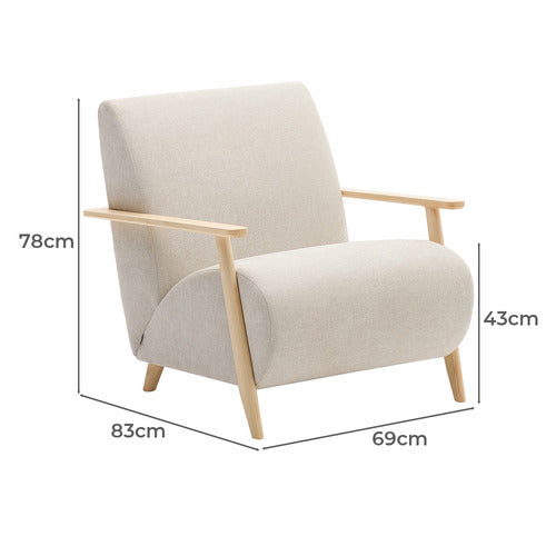 LINEA FURNITURE PAQUIN PINE WOOD ARMCHAIR