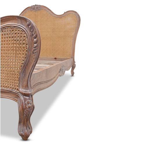 CARRINGTON FURNITURE PARISIAN RATTAN & WOOD BED